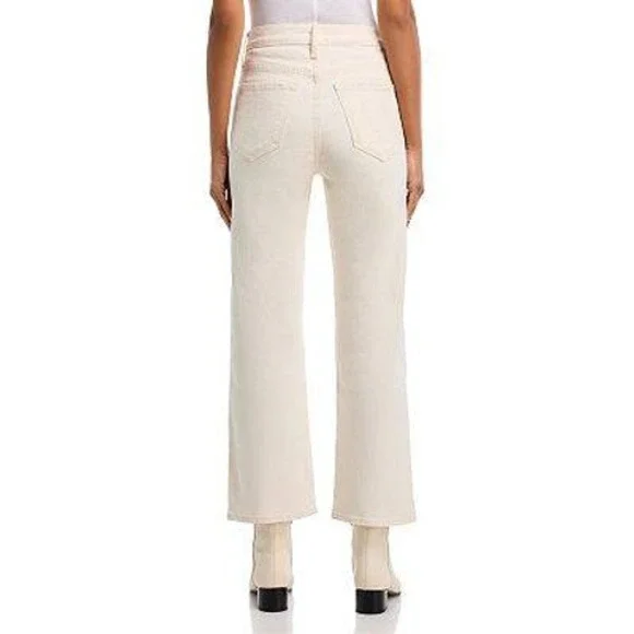 MOTHER The Rambler High Rise Ankle Jeans Women 32 Cream Straight Leg Classic NWT